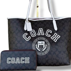 🌸 COACH SET 2PCS tote shoulder bag wallet + handbag NWT Matching Wallet